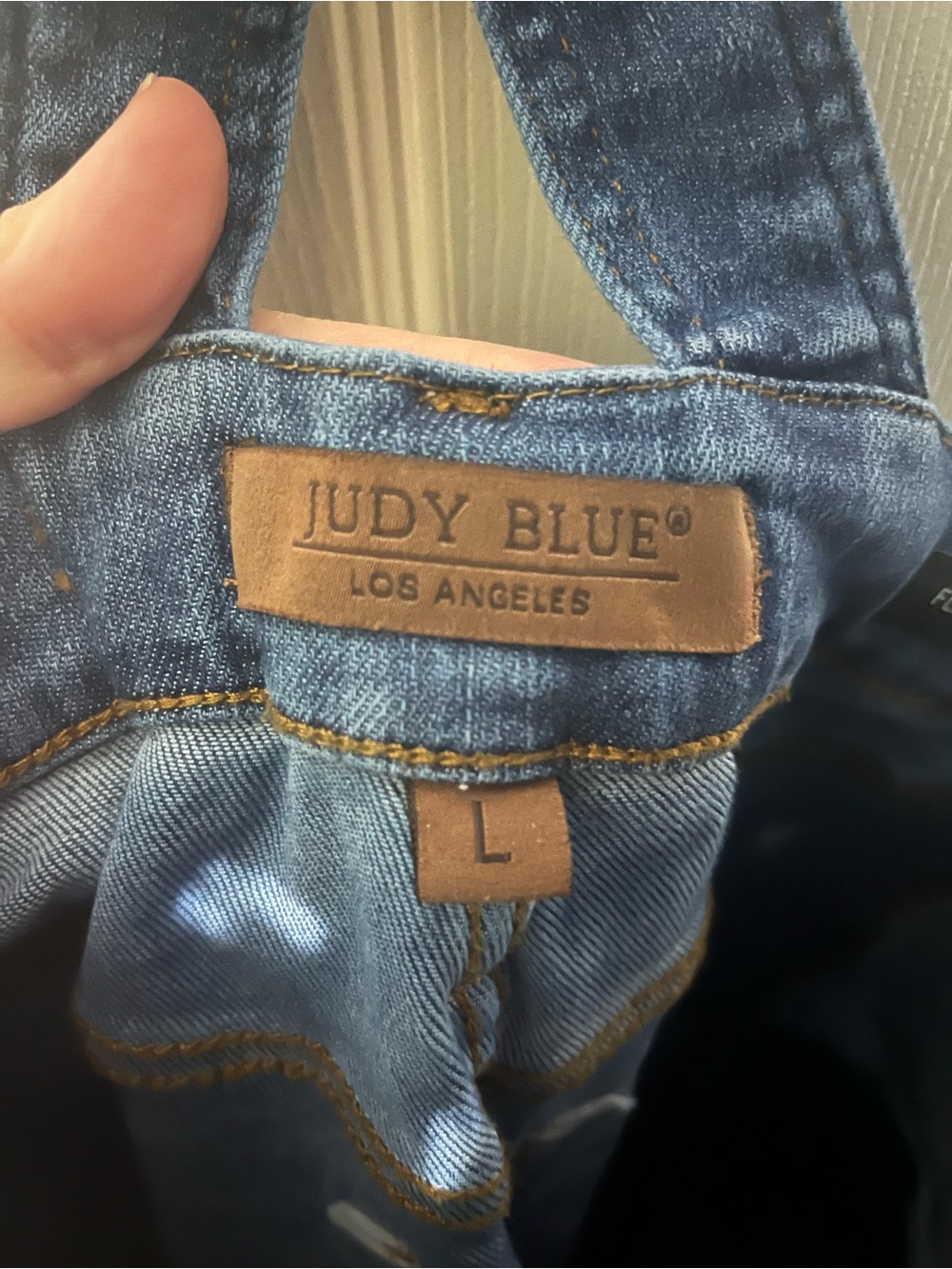 Judy Blue Blue High-Rise Button-Front Denim Overalls SZ L - Picture 9 of 13